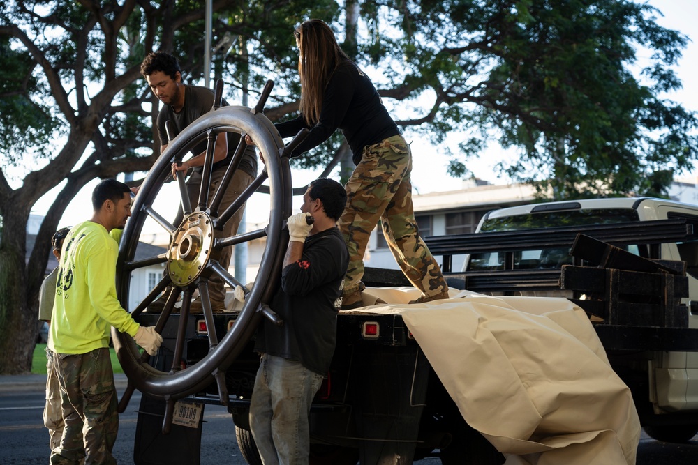 20 NOV 2021 Removal of USS Oklahoma Helm