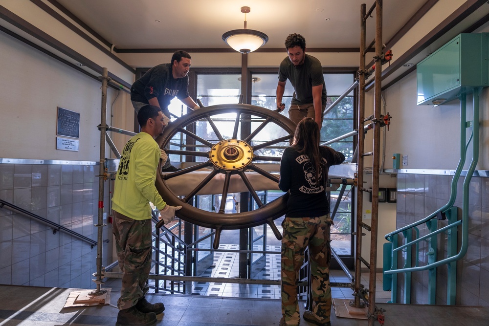 20 NOV 2021 Removal of USS Oklahoma Helm