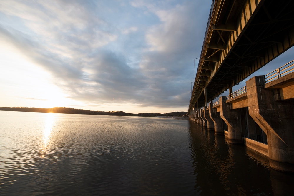 Sunrise over Chickamauga Dam