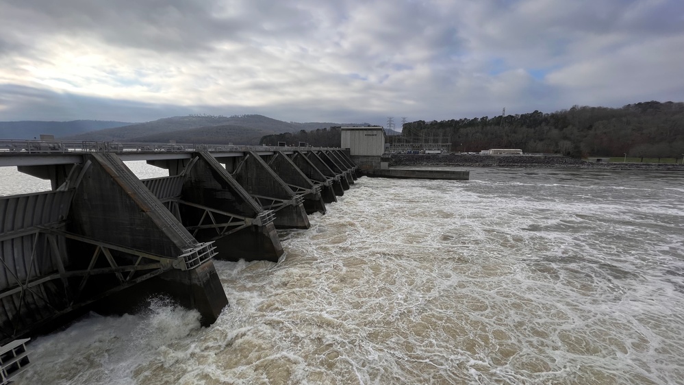 View of Nickajack Dam from navigation lock