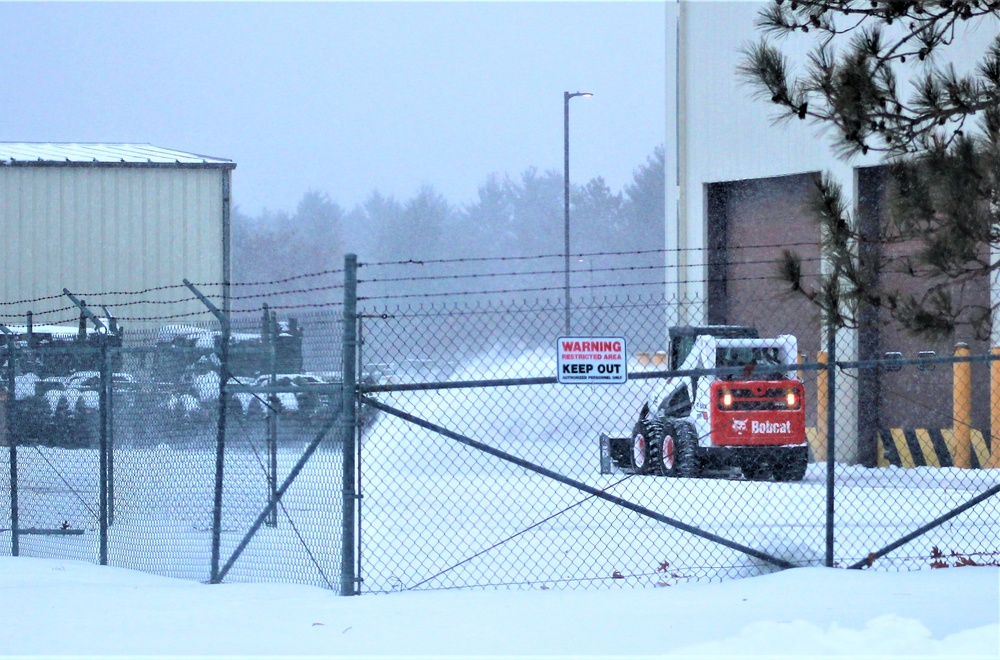 RTS-Maintenance Soldier clears snow at Fort McCoy