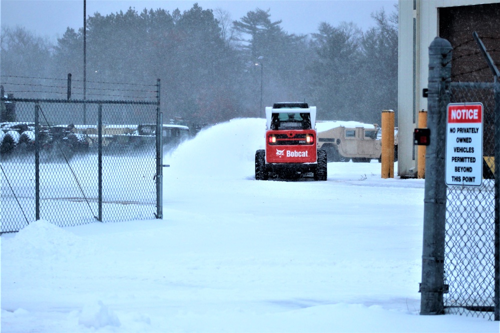 RTS-Maintenance Soldier clears snow at Fort McCoy