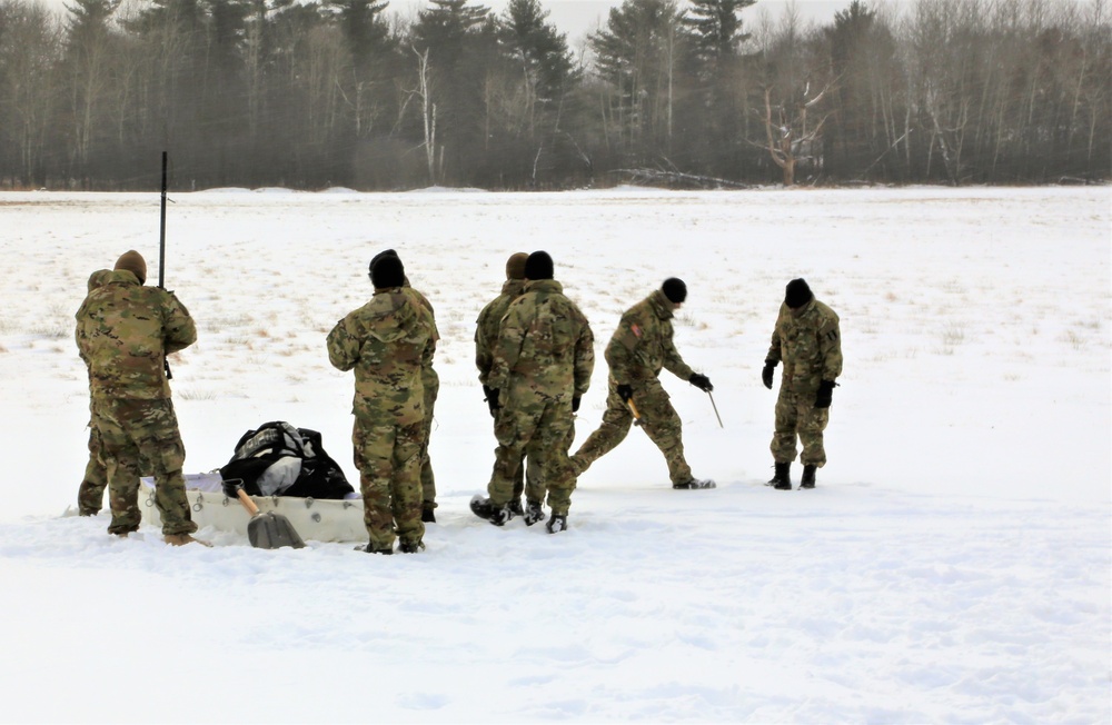 Tent training for Cold-Weather Operations Course class 22-02 at Fort McCoy
