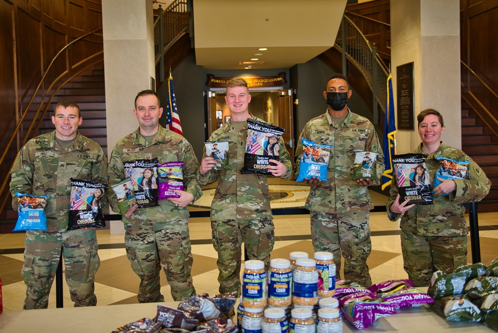 Boy Scouts donate popcorn to Indiana National Guardsmen