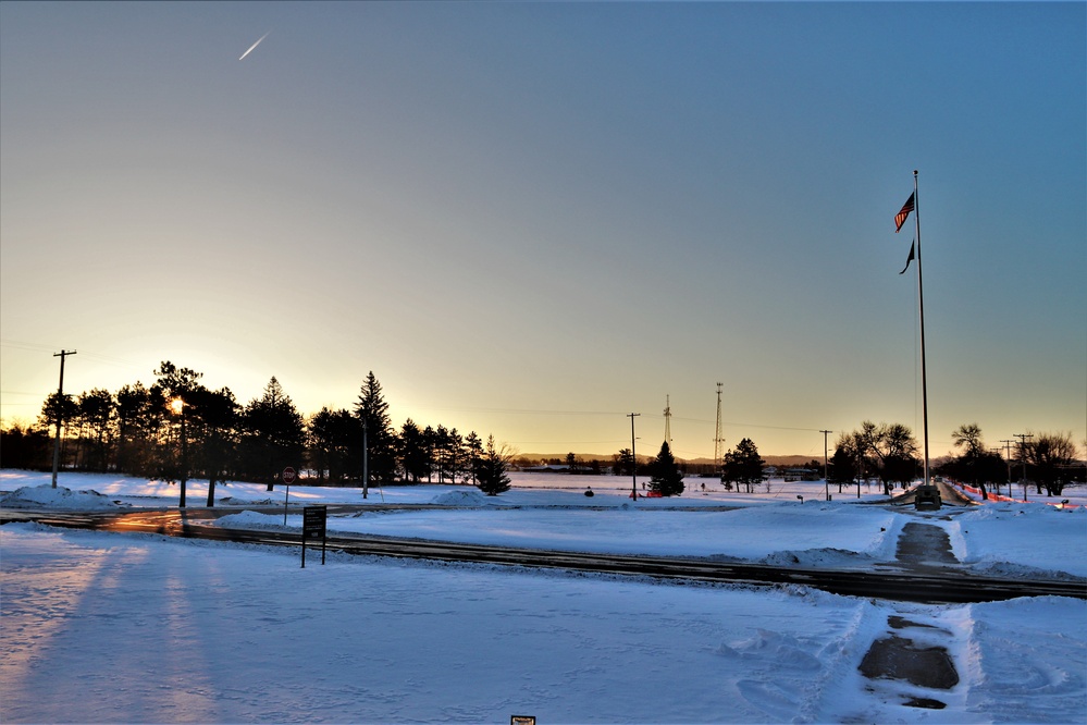 Winter sunrise, sunset at Fort McCoy