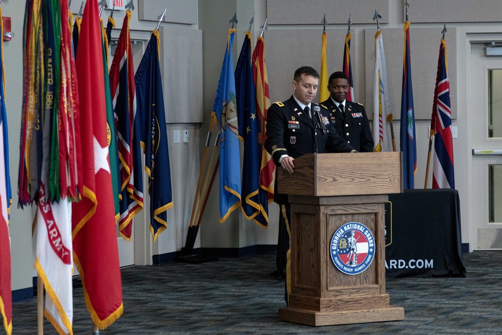 Newly Promoted Col. Rowell Gives Speech