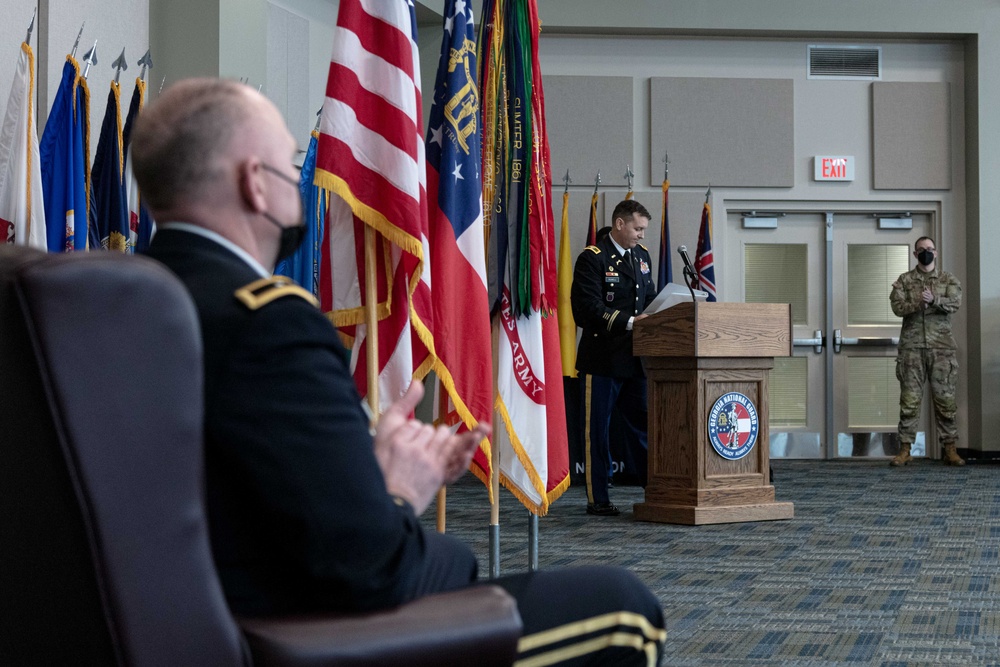 Newly Promoted Col. Rowell Gives a Speech