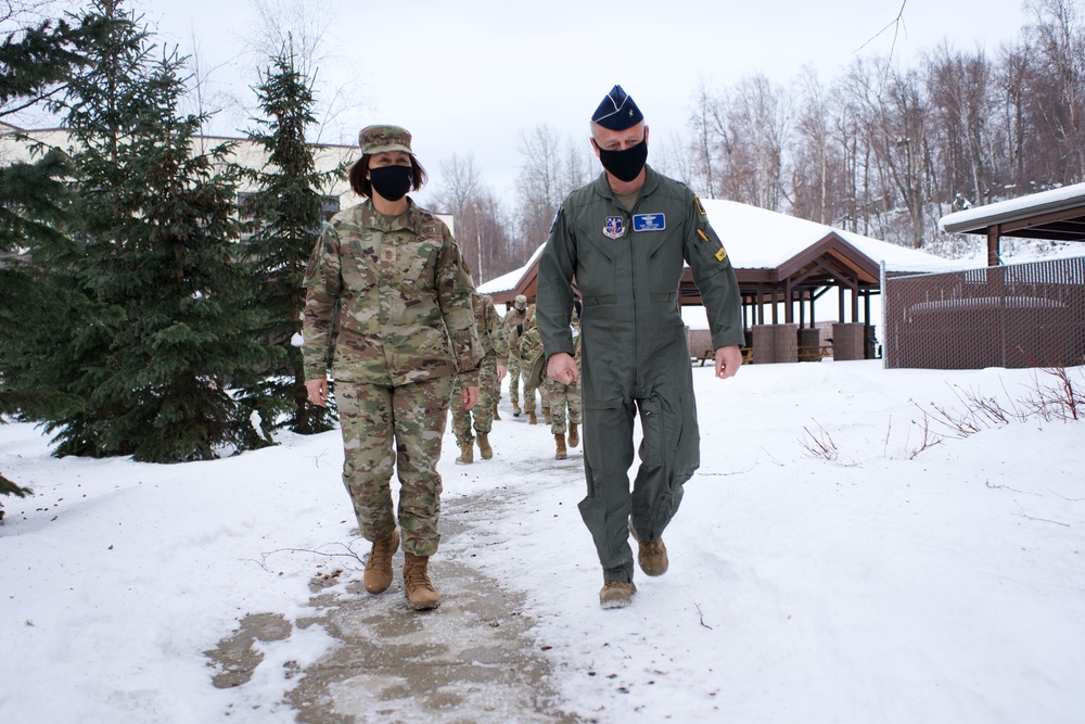 CMSAF Bass visits with Arctic Guardians of 176th Wing