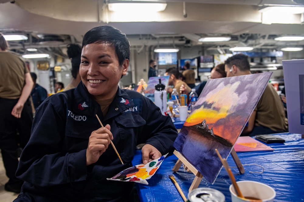 USS Carl Vinson (CVN 70) Conducts a Paint Night