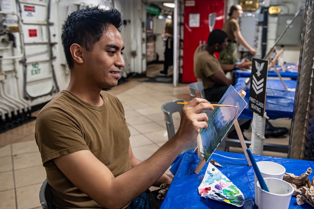 USS Carl Vinson (CVN 70) Conducts a Paint Night