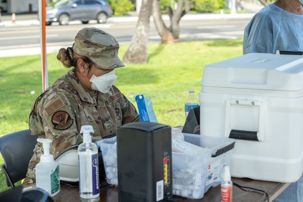 Hawaii National Guard Task Force Medical provides COVID-19 test site support
