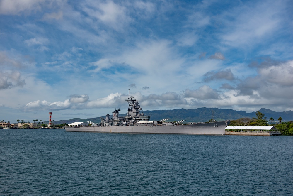 USCG Cutter Stratton render honors to USS Arizona Memorial