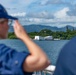 USCG Cutter Stratton render honors to USS Arizona Memorial