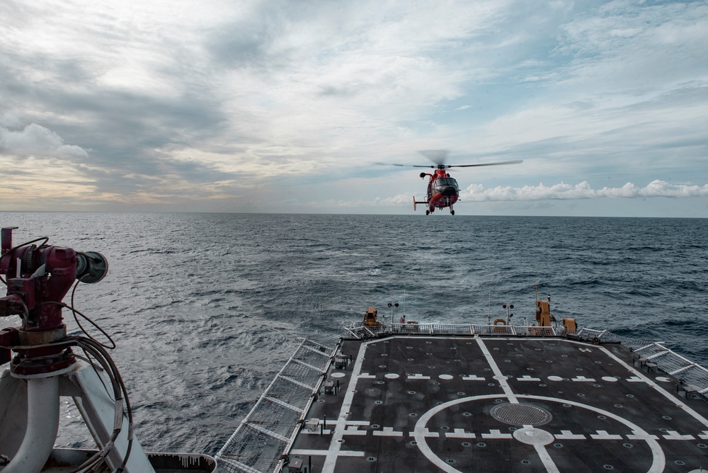 USCGC Stratton conduct flight operations