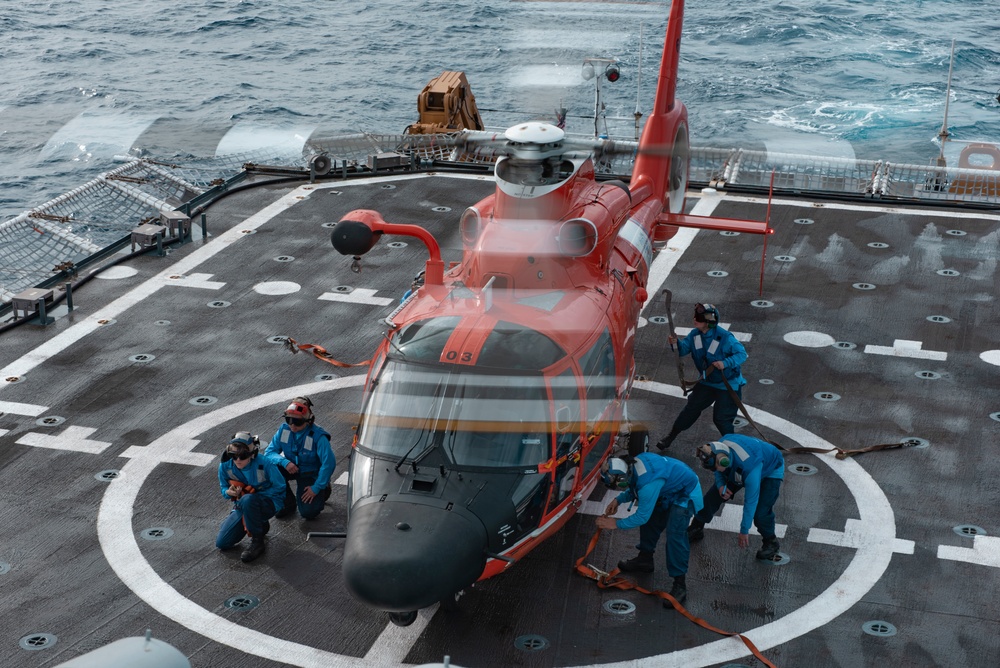 USCGC Stratton conduct flight operations