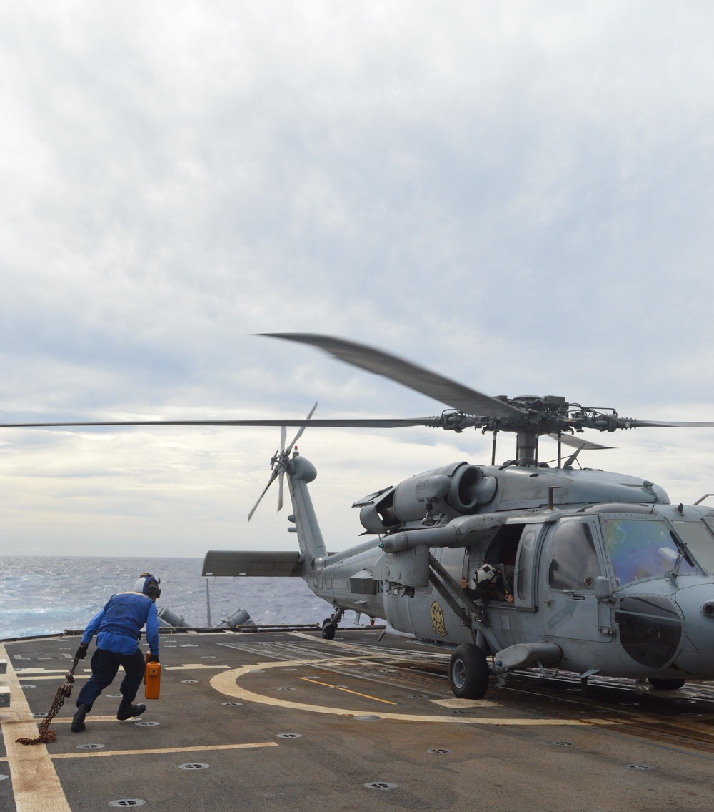 USS Lake Champlain conducts flight operations in Philippine Sea