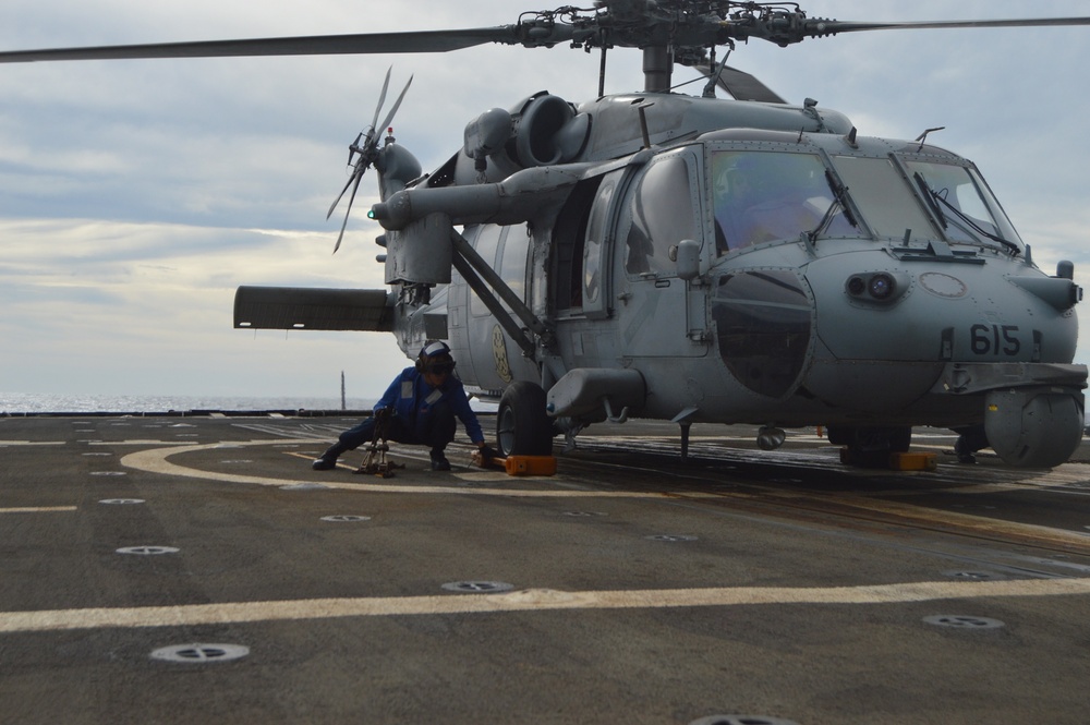 USS Lake Champlain conducts flight operations in Philippine Sea