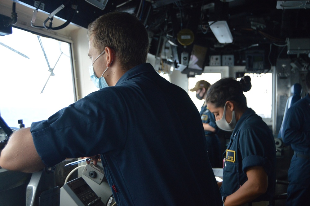 USS Lake Champlain stays ready while underway in the Celebes Sea