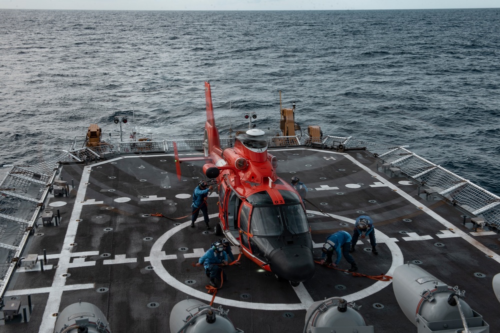 USCGC Stratton conduct flight operations