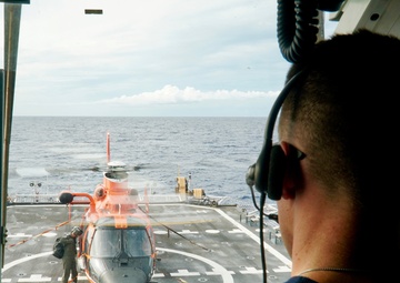USCG Cutter Stratton crew conduct helicopter operations
