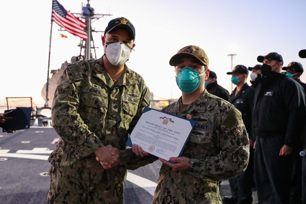 USS Ross combat systems department awards