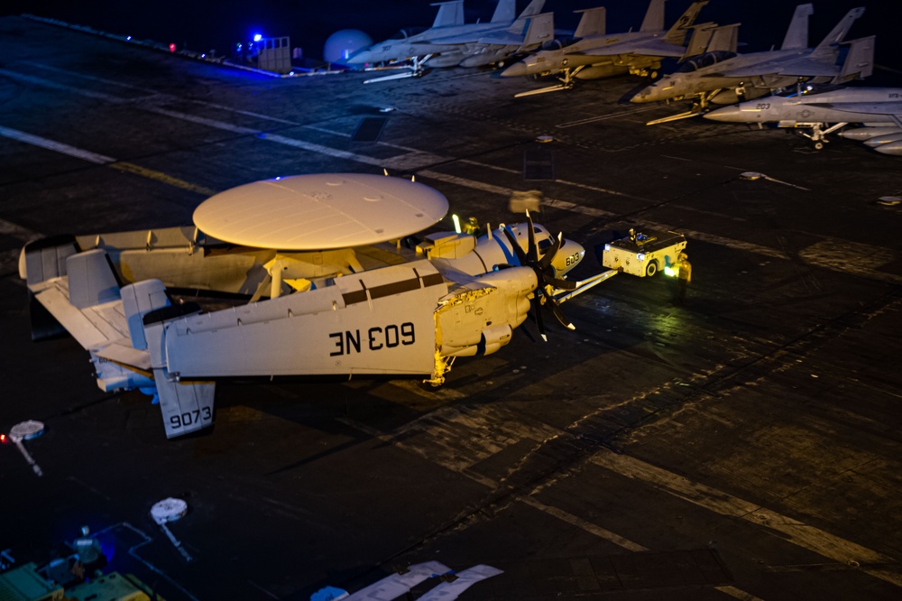 USS Carl Vinson (CVN 70) Conducts Night-Time Operations