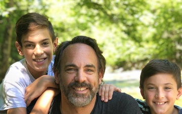 Matthew Krzyston with his two sons at Reservoir Park