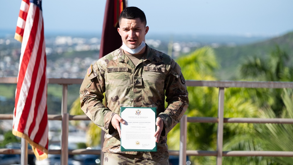 Promotion Ceremony Staff Sgt. Manuel Santiago Dicupe