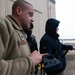 U.S. Air Force Lt. Col Mark Szatkowski tests an autonomous vehicle for flight line use