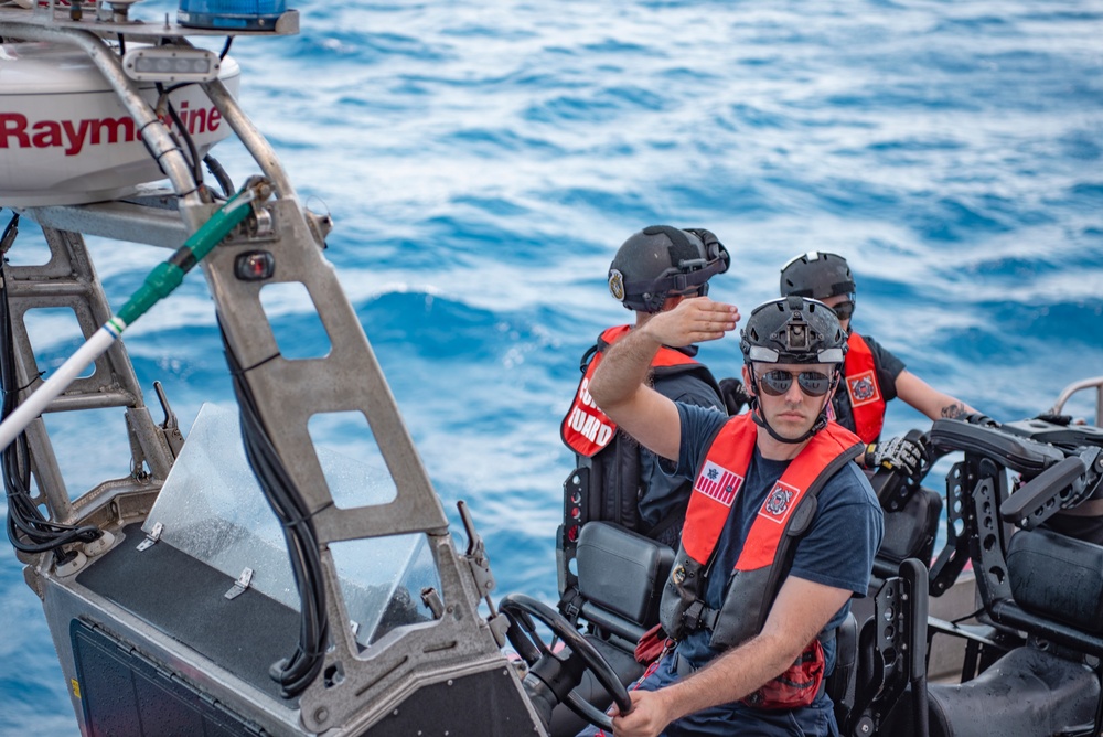 USCGC Stratton crew conduct OTH boat training