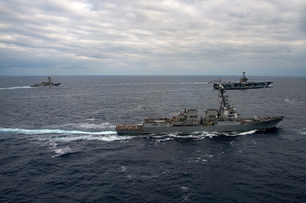 The Harry S. Truman Carrier Strike Group is on a scheduled deployment in the U.S. Sixth Fleet area of operations in support of naval operations to maintain maritime stability and security.