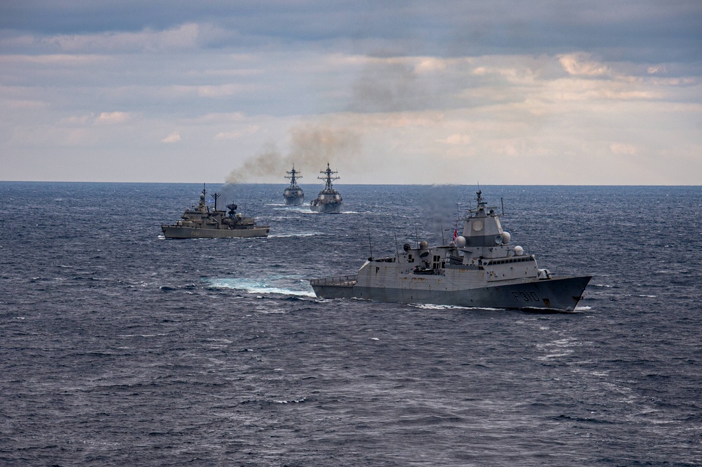 The Harry S. Truman Carrier Strike Group is on a scheduled deployment in the U.S. Sixth Fleet area of operations in support of naval operations to maintain maritime stability and security.