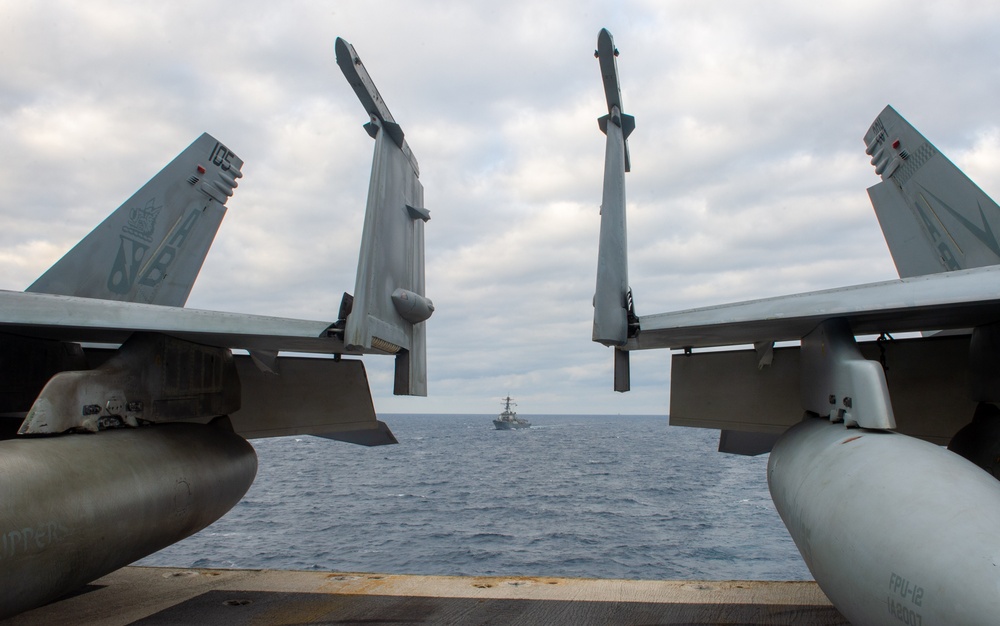 The Harry S. Truman Carrier Strike Group is on a scheduled deployment in the U.S. Sixth Fleet area of operations in support of naval operations to maintain maritime stability and security.