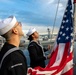 USS Makin Island Sailors Observe Colors