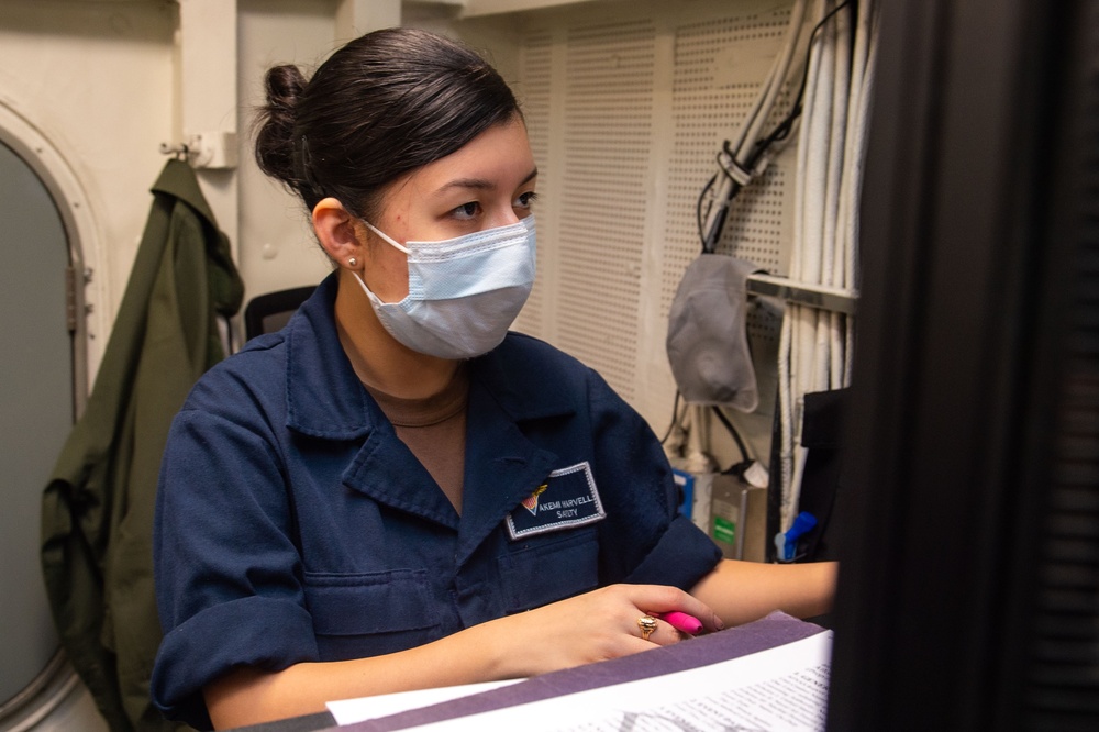 USS Carl Vinson (CVN 70) Sailor Manages Safety Operations