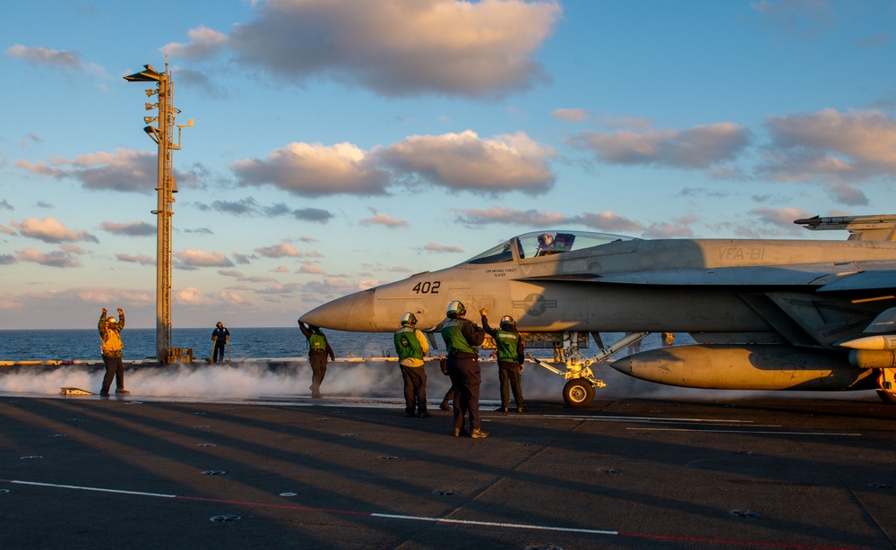 The Harry S. Truman Carrier Strike Group is on a scheduled deployment in the U.S. Sixth Fleet area of operations in support of naval operations to maintain maritime stability and security.