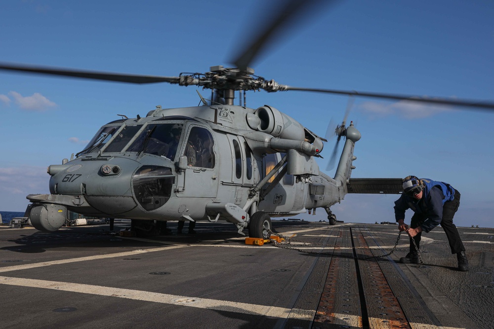 Gravely is deployed with the Harry S. Truman Carrier Strike Group on a scheduled deployment in the U.S. Sixth Fleet area of operations in support of naval operations to maintain maritime stability and security.