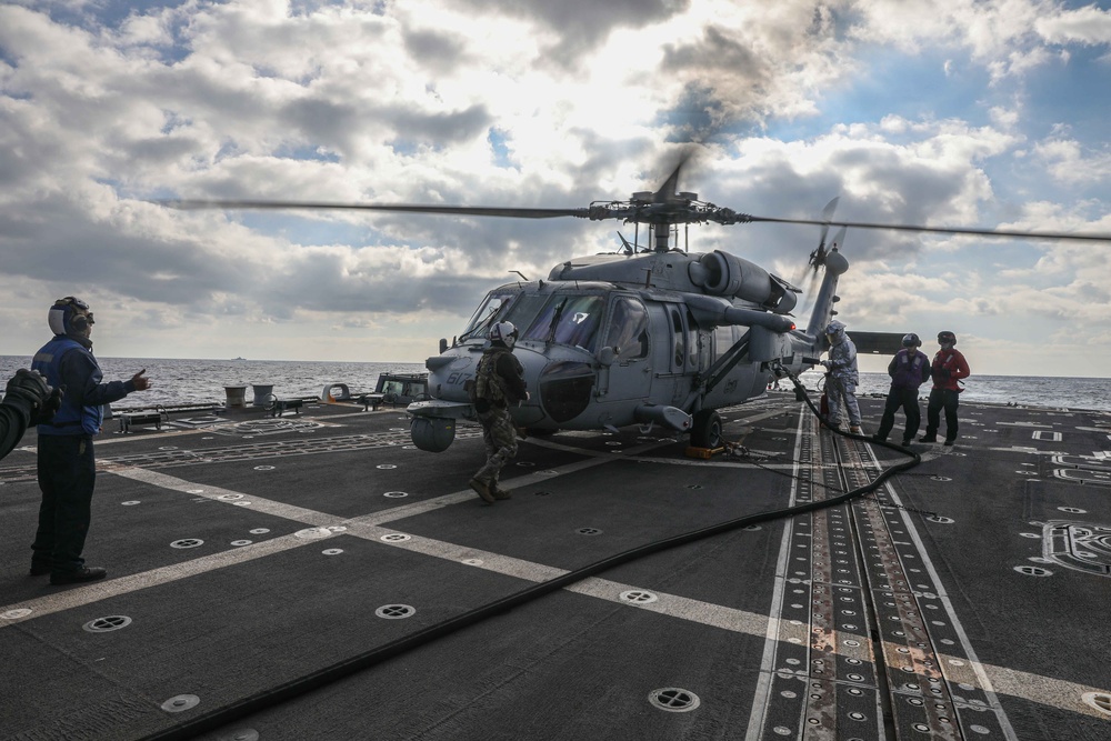 Gravely is deployed with the Harry S. Truman Carrier Strike Group on a scheduled deployment in the U.S. Sixth Fleet area of operations in support of naval operations to maintain maritime stability and security.