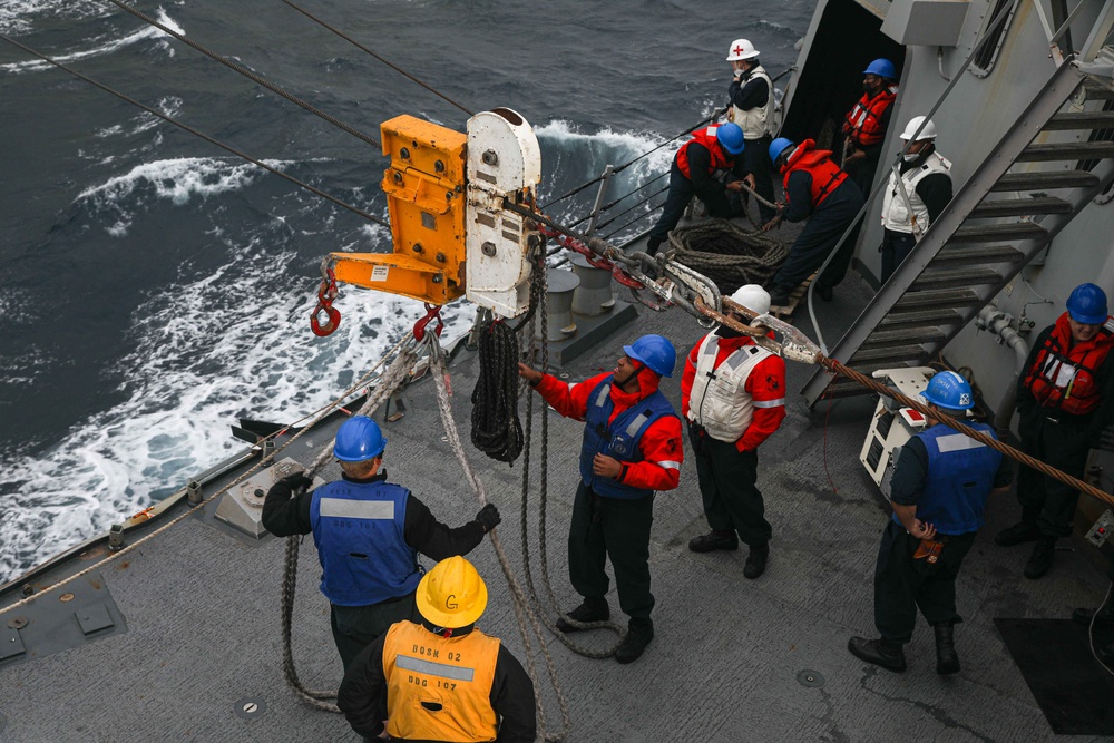 Gravely is deployed with the Harry S. Truman Carrier Strike Group on a scheduled deployment in the U.S. Sixth Fleet area of operations in support of naval operations to maintain maritime stability and security.