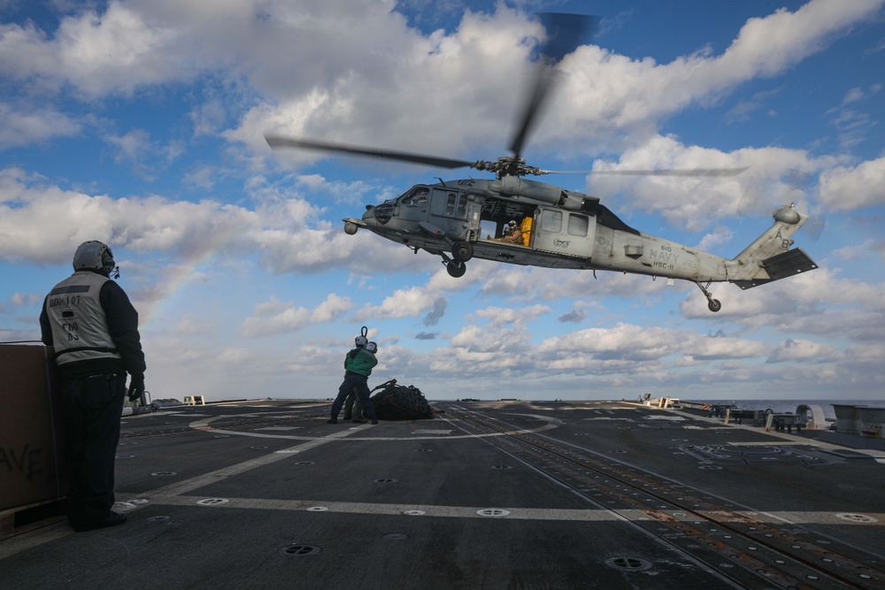 Gravely is deployed with the Harry S. Truman Carrier Strike Group on a scheduled deployment in the U.S. Sixth Fleet area of operations in support of naval operations to maintain maritime stability and security.