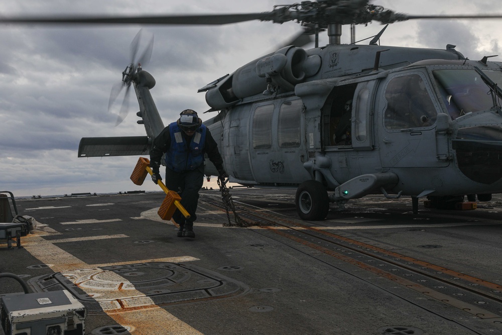 Gravely is deployed with the Harry S. Truman Carrier Strike Group on a scheduled deployment in the U.S. Sixth Fleet area of operations in support of naval operations to maintain maritime stability and security.
