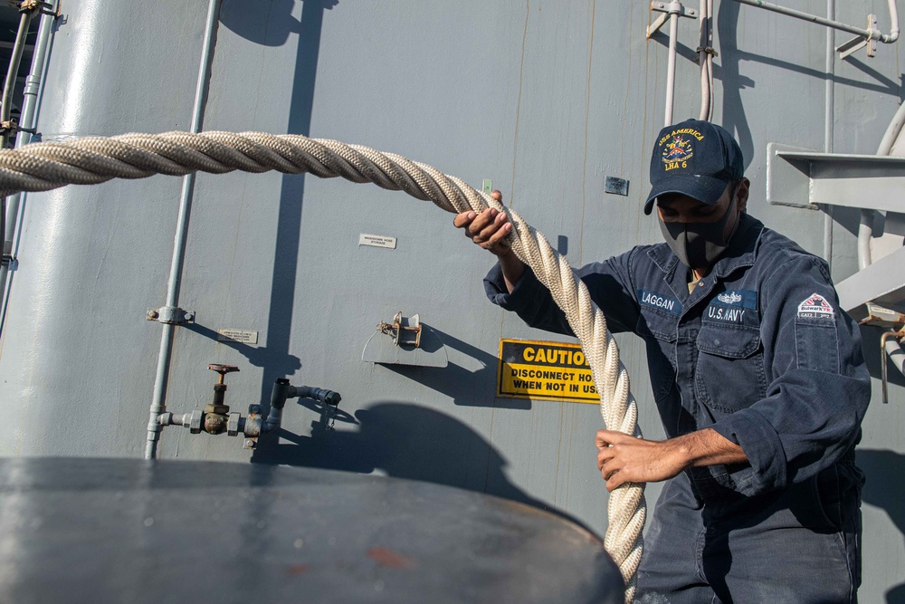 USS America Sailors Conduct Sea and Anchor Detail
