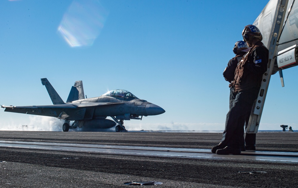 The Harry S. Truman Carrier Strike Group is on a scheduled deployment in the U.S. Sixth Fleet area of operations in support of naval operations to maintain maritime stability and security.