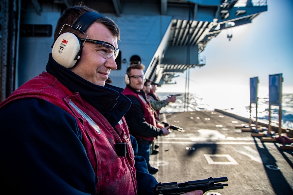 The Harry S. Truman Carrier Strike Group is on a scheduled deployment in the U.S. Sixth Fleet area of operations in support of naval operations to maintain maritime stability and security.