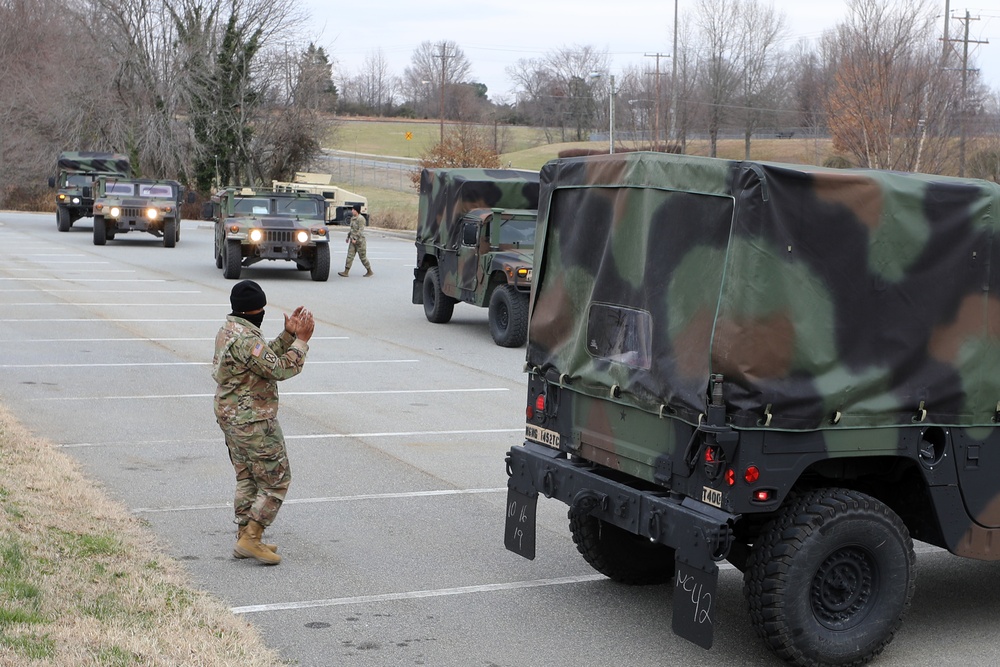 NC Guard 113th Sustainment Brigade Soldiers Deploy for Winter Storm Izzy