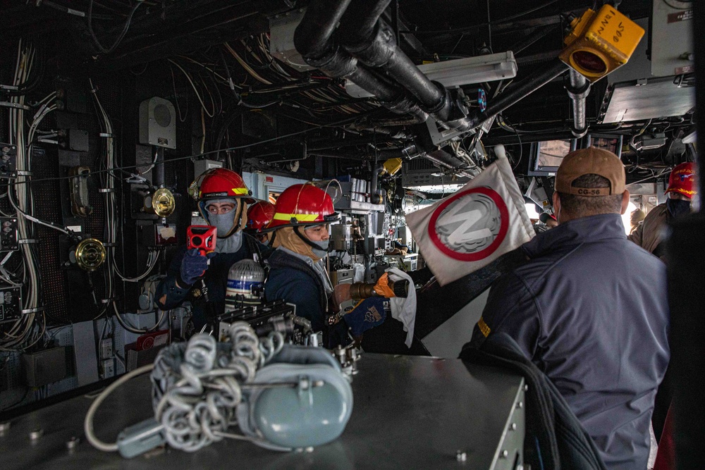 San Jacinto is operating as part of the Harry S. Truman Carrier Strike Group. The Harry S. Truman Carrier Strike Group is on a scheduled deployment in the U.S. Sixth Fleet area of operations.
