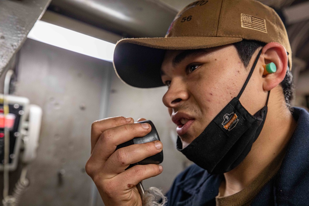 San Jacinto is operating as part of the Harry S. Truman Carrier Strike Group. The Harry S. Truman Carrier Strike Group is on a scheduled deployment in the U.S. Sixth Fleet area of operations.