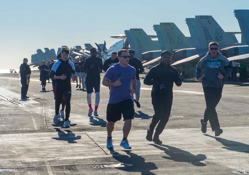 The Harry S. Truman Carrier Strike Group is on a scheduled deployment in the U.S. Sixth Fleet area of operations in support of naval operations to maintain maritime stability and security.