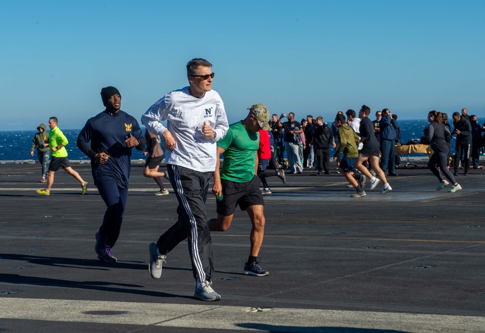 The Harry S. Truman Carrier Strike Group is on a scheduled deployment in the U.S. Sixth Fleet area of operations in support of naval operations to maintain maritime stability and security.