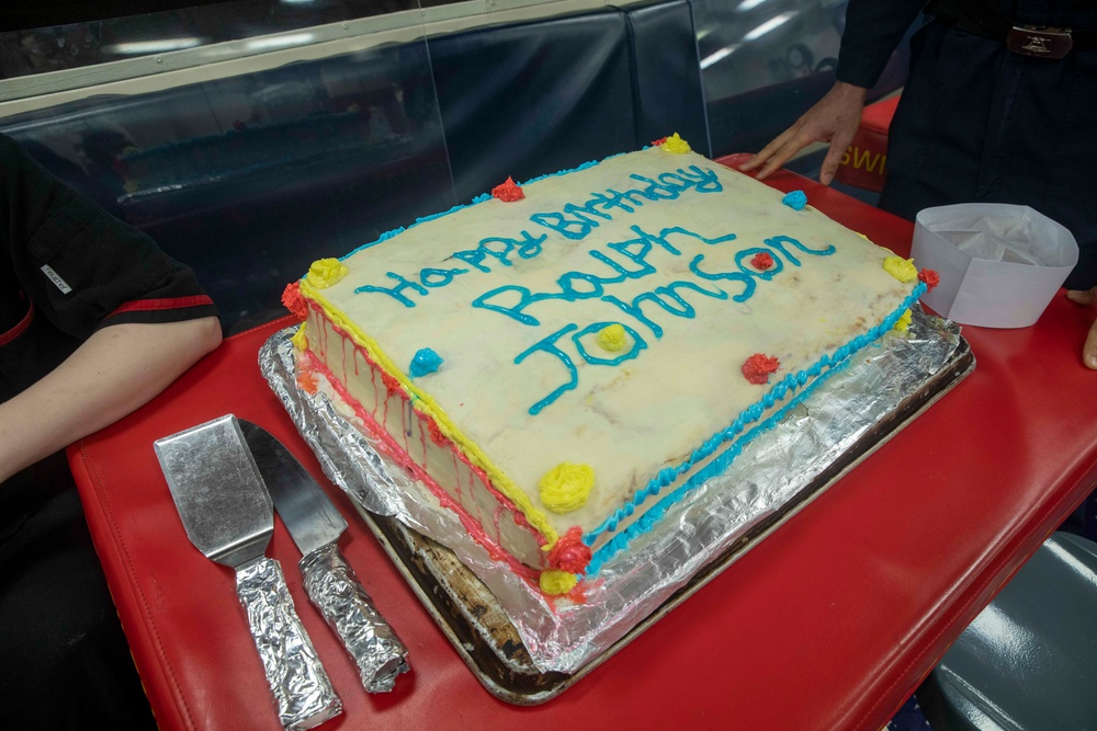 Sailors Aboard USS Ralph Johnson (DDG 114) Celebrate Birthday of Pfc. Ralph Johnson